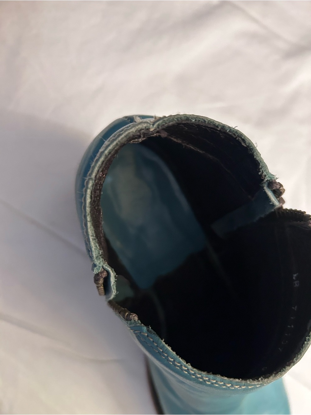 LIBERTY Black Teal Leather Ankle Booties - Picture 12 of 12